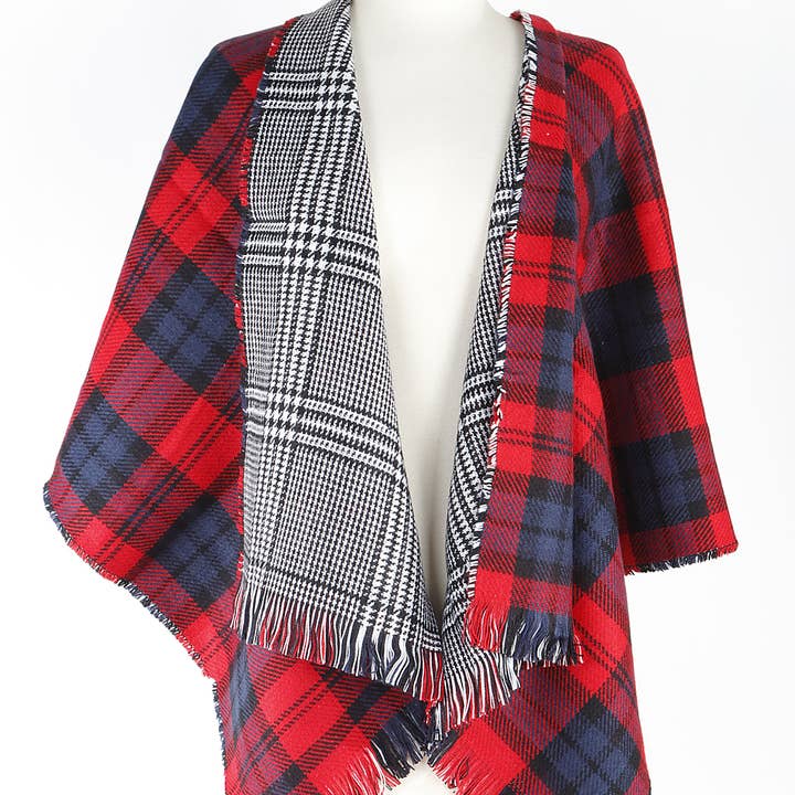 3AM BY H&D ACCESSORIES - Wholesale Scarf - Women's - YCL120097Classic Plaid Fringe Scarf4