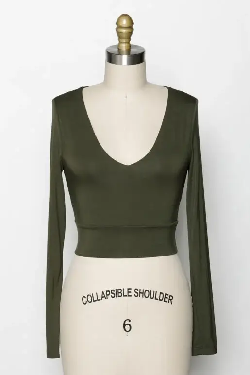 Final Touch - Venta al por mayor Jersey corto de punto - Mujer - Top Corto de Doble Capa con Escote en V - T3016217