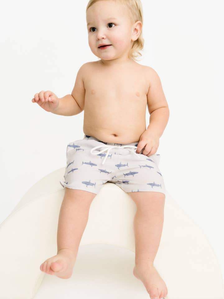 Little One Shop - Wholesale Clothing Set - Baby - Mini Shark Swim Trunks