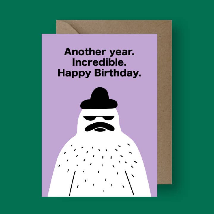 Funny Birthday Card – Deadpan Man Illustration for wholesale by Seekprint