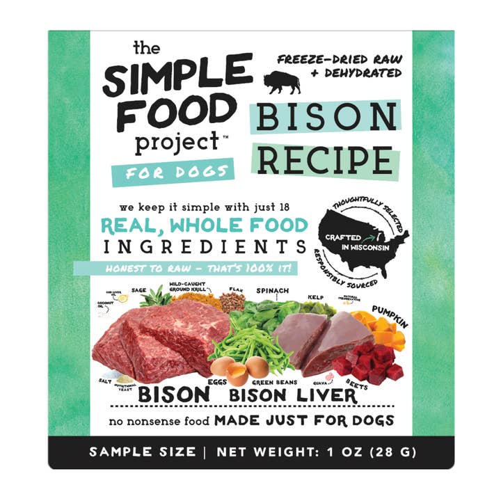 The Simple Food Project - Wholesale Pet Food - Dog - Bison Recipe for Dogs