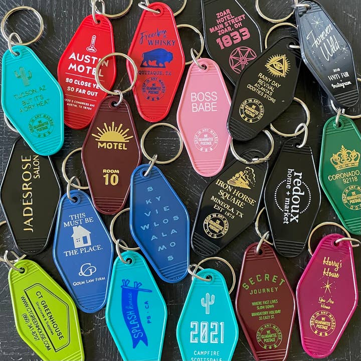The 3 Sisters Design Co. - Wholesale Keychain - Unisex - CUSTOM Motel Key Fobs, Single Sided2