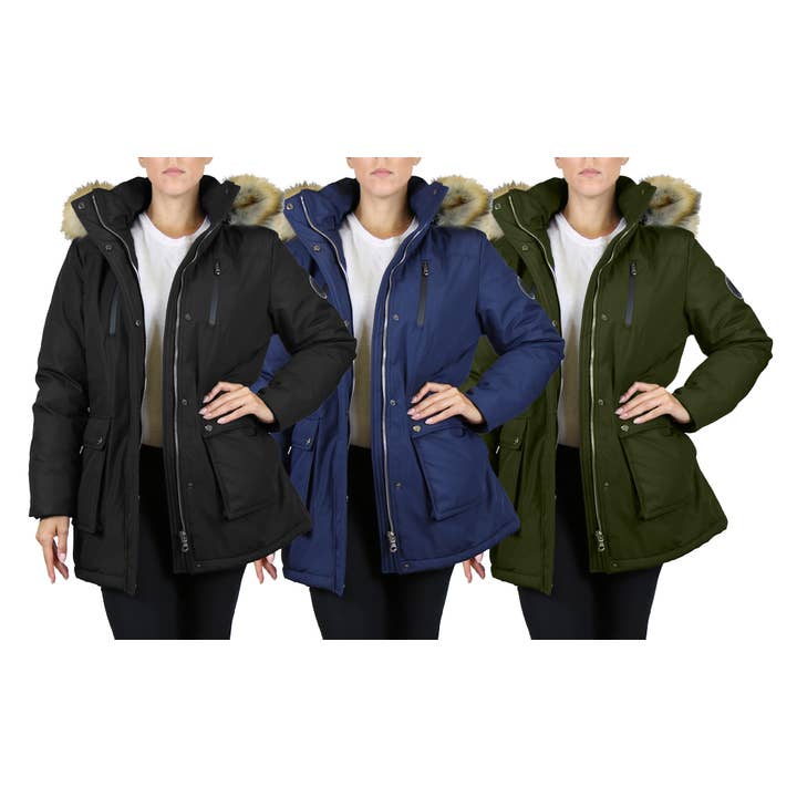 Spire By Galaxy Women's Heavyweight Tech Parka Jacket With for wholesale by Galaxy By Harvic