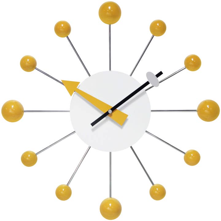 Infinity Instruments - Wholesale Wall Clock - Orb Spoke Saffron Indoor Wall Clock 15 Inch