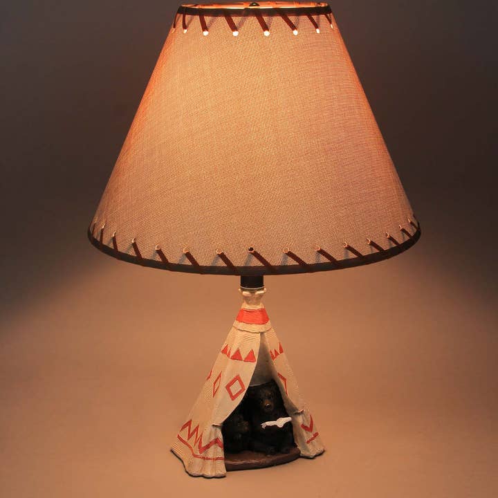 Zeckos - Wholesale Accent/desk lamp - Mama Bear Reading Book To Cub in Teepee Tent Table Lamp1