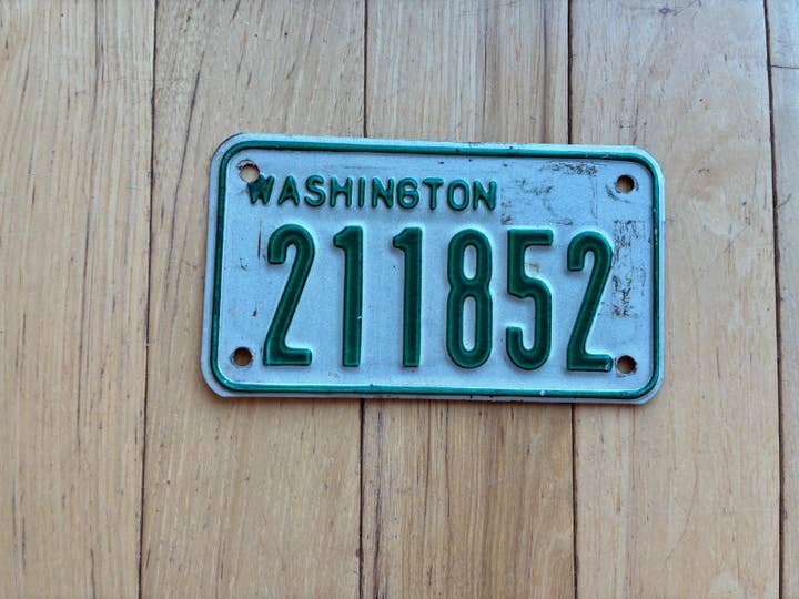 1976 to 1988 Washington State Motorcycle License Plate for wholesale by RusticPlates