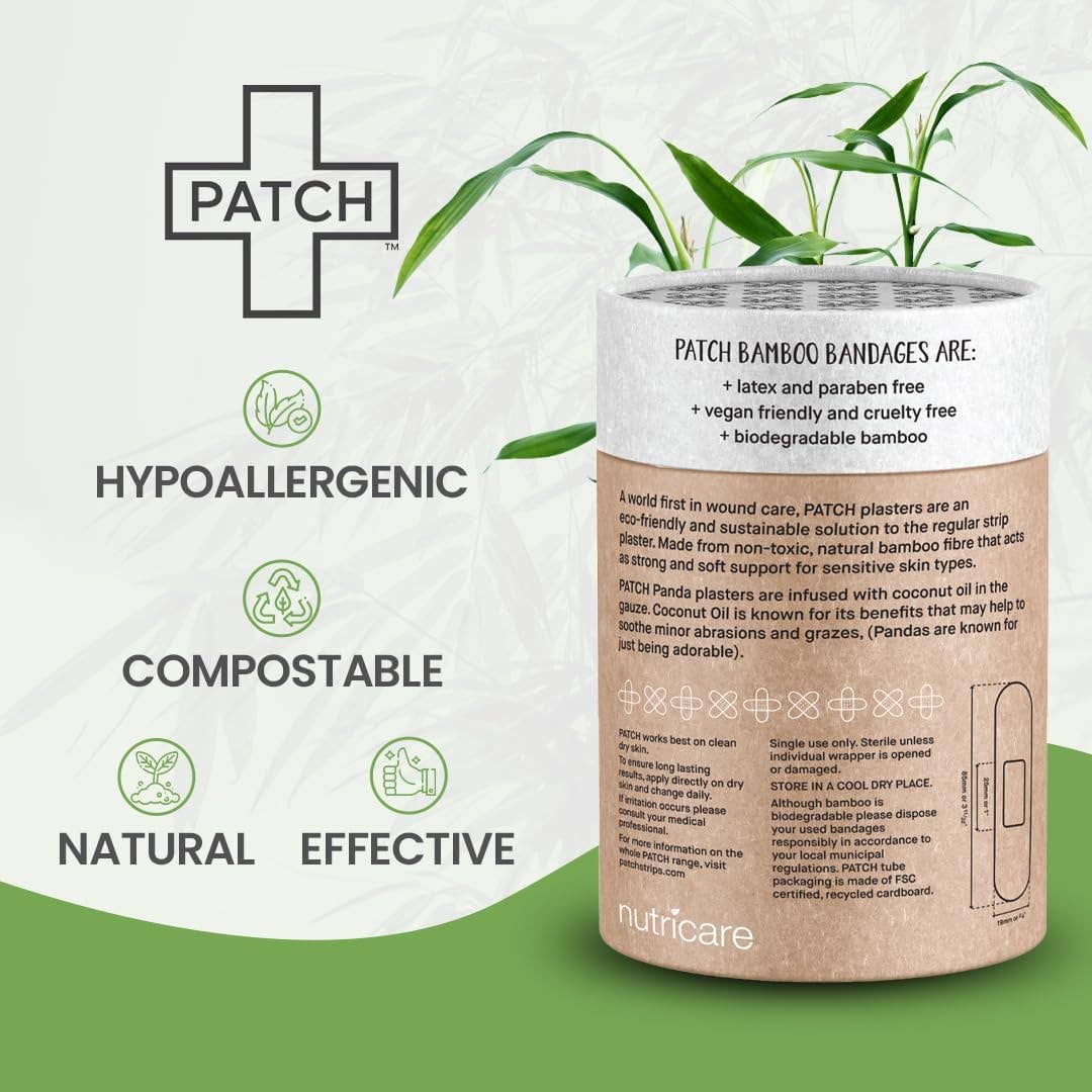 PATCH (Aus) - Eco First Aid - Wholesale Bandaids/Bandages - PATCH VALUE PACK - 100 Panda Bamboo Bandages1