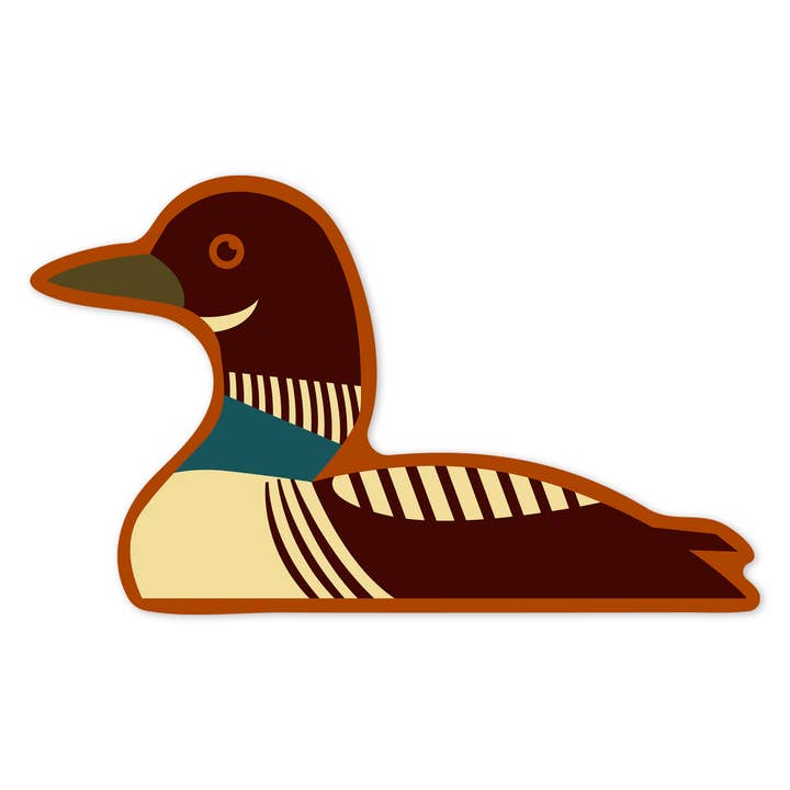 Lantern Press - Wholesale Sticker - STICKERS Common Loon, Geometric