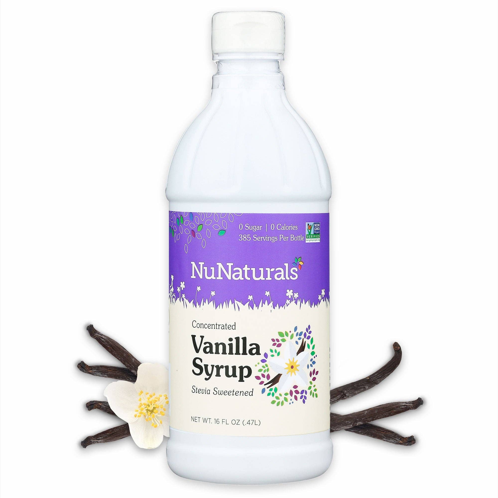 NuNaturals - Wholesale Flavored Syrup - Vanilla Syrup 16 fl oz (385 servings)0