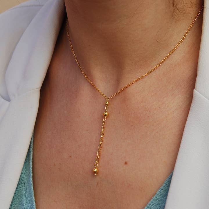 Yneda Jewels – wholesale Y-neck/lariat necklace – Long layered necklace, sterling silver necklace