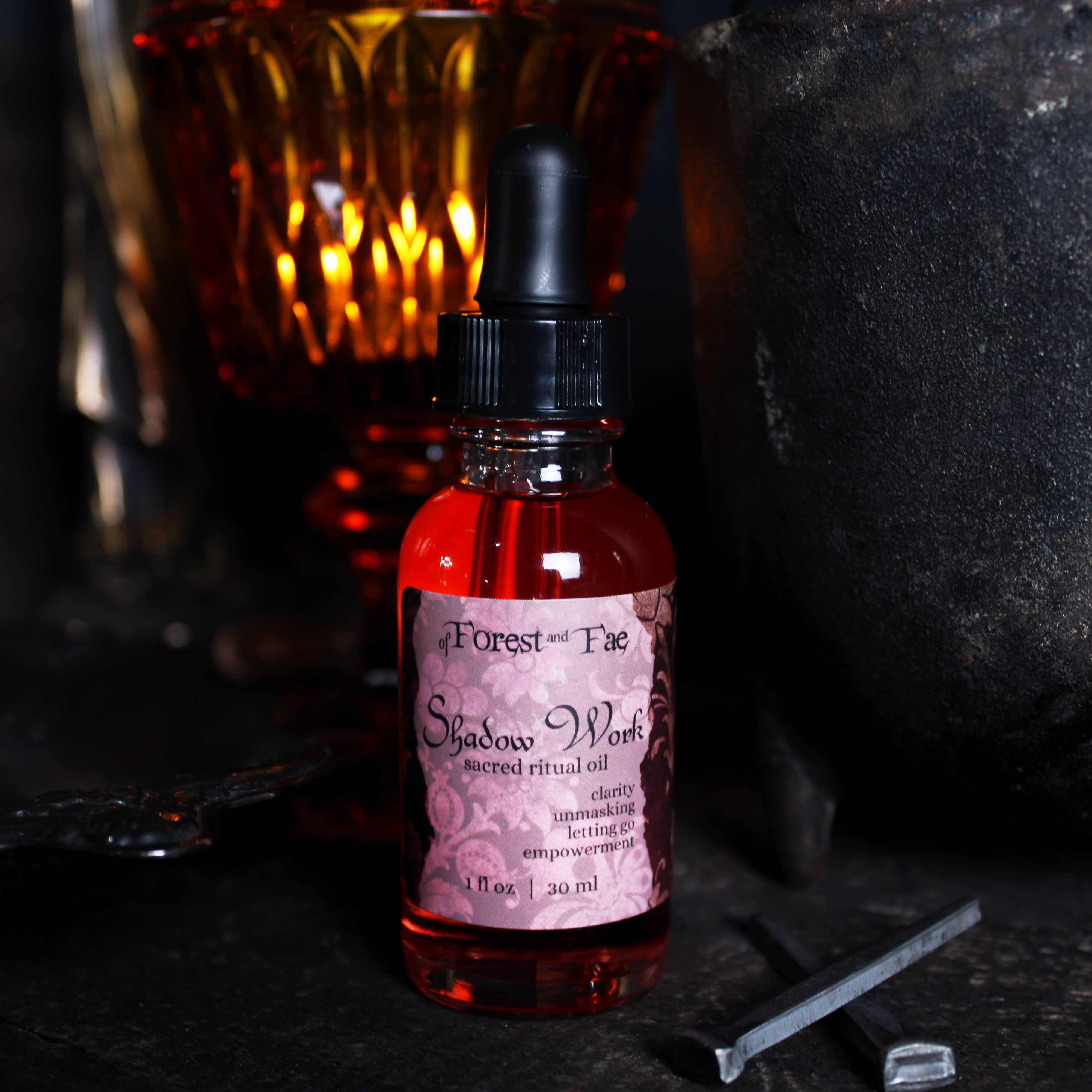 Shadow Work Ritual Oil • Herb Infused • Journey Work • Witch for wholesale by of Forest and Fae