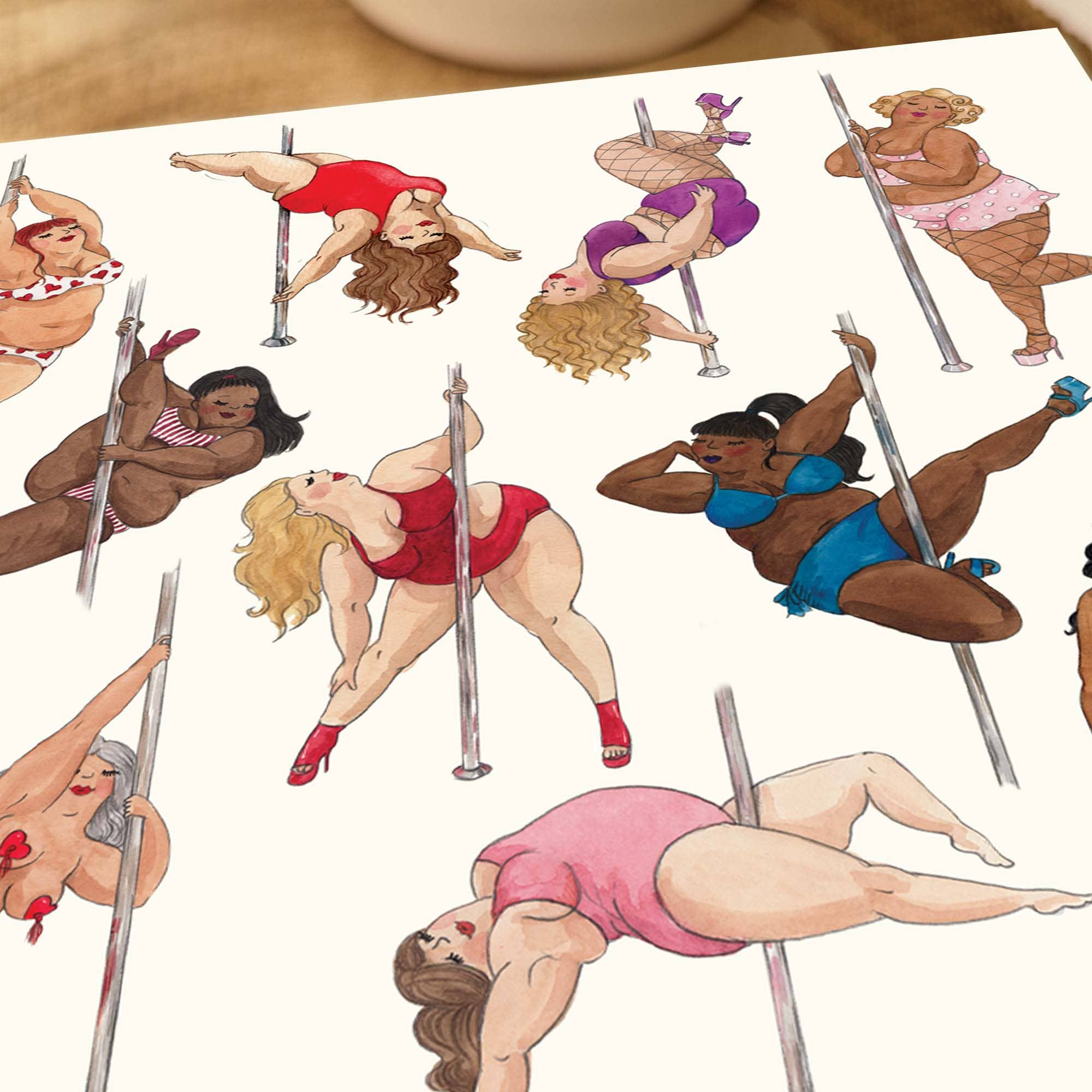 Hes Designs - Wholesale Birthday Card - Pole dancing ladies greeting card, Sexy birthday card, 4