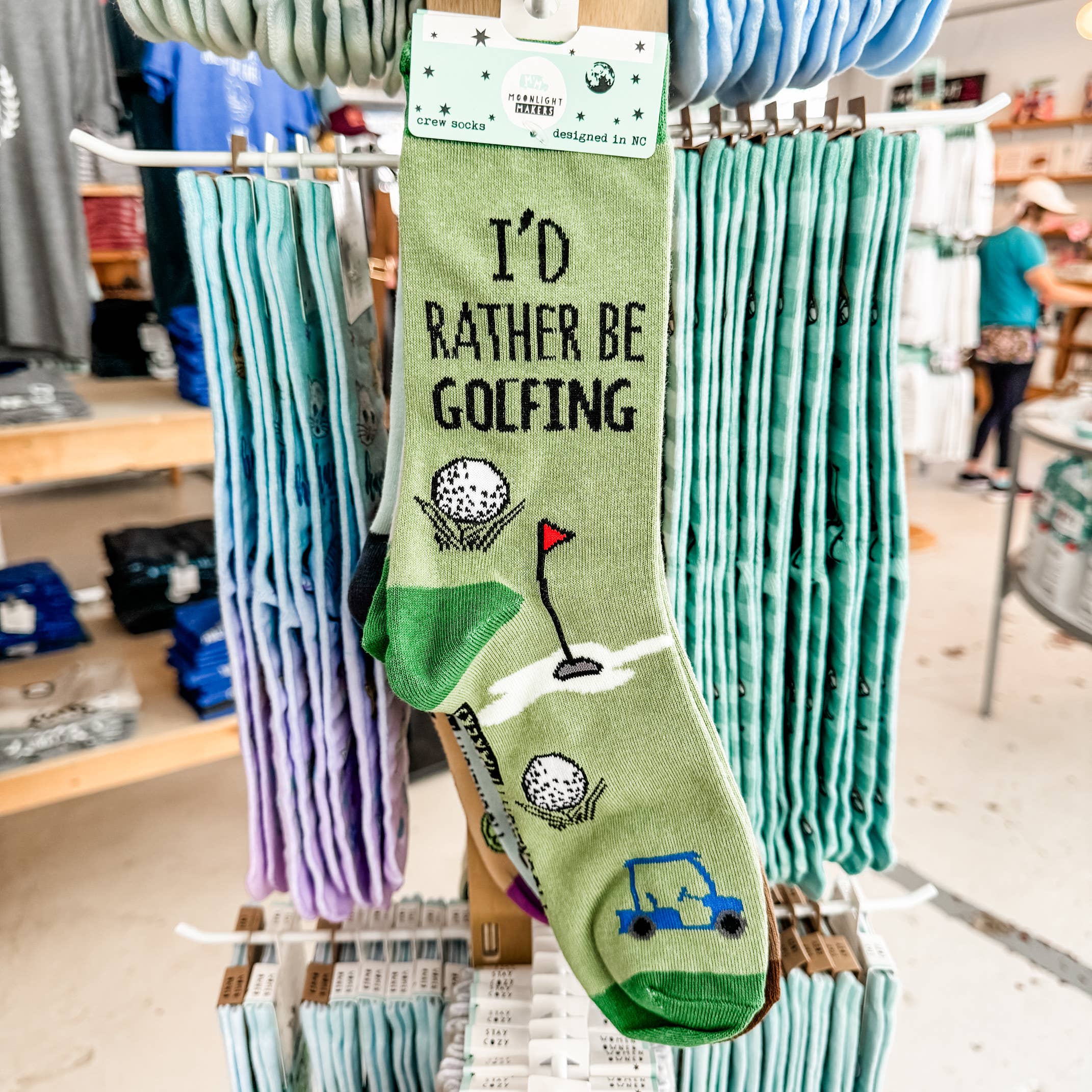 Moonlight Makers - Vendita all'ingrosso Calzini - Unisex - I'd Rather Be Golfing - Divertenti calzini unisex - Regalo per il golf2