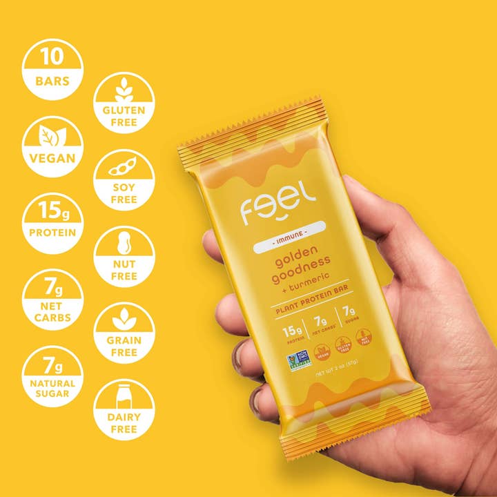 The Feel Bar - Wholesale Snack Bar - Golden Goodness - 10 Count2