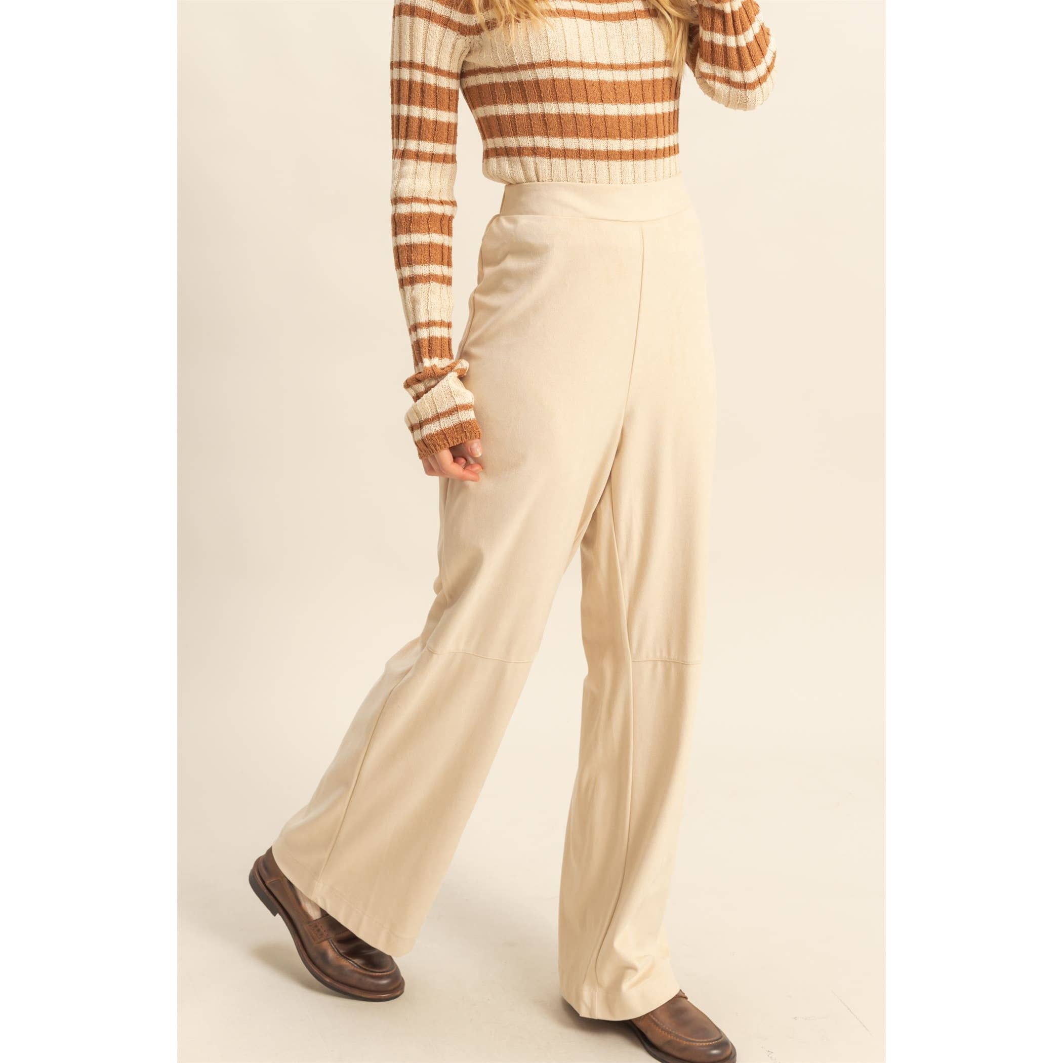 HYFVE – wholesale Byxor - Dam – Breda byxor i mocka med skräddarsydd passform1