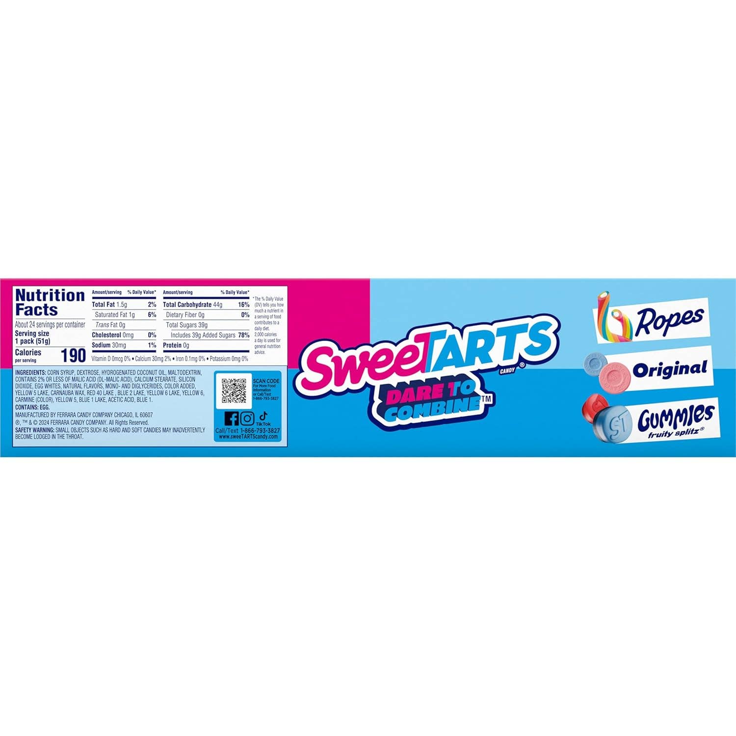 Snacky Candy - Wholesale Gummy - SweeTARTS Chewy Mini Candy Mix Fruit 1.8 oz 24 count2