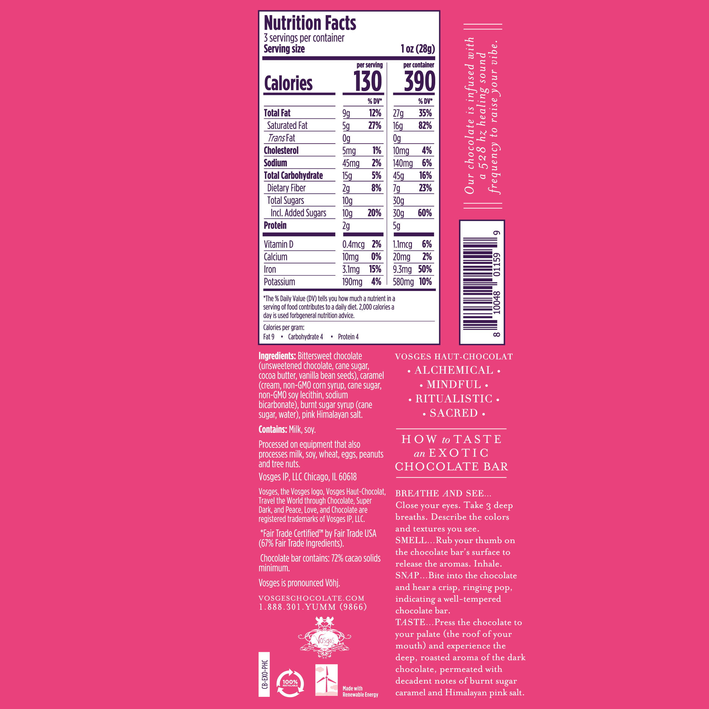 Vosges Haut-Chocolat - Wholesale Chocolate Bar - Dark Chocolate Bar w/ Himalayan Pink Salt & Caramel -Gourmet5