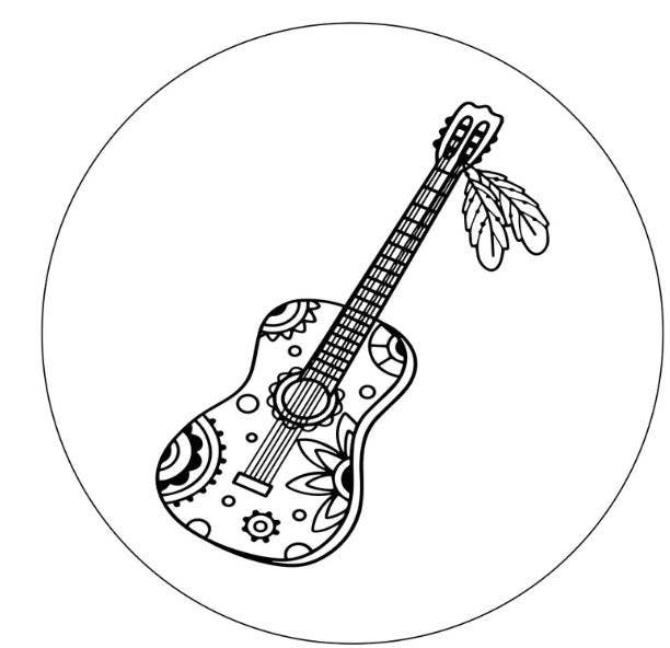 Dirty Acres - Wholesale Car Decorative Charm - Unisex - Boho Acoustic Guitar With Flowers & Feathers White Spare Tire Cover