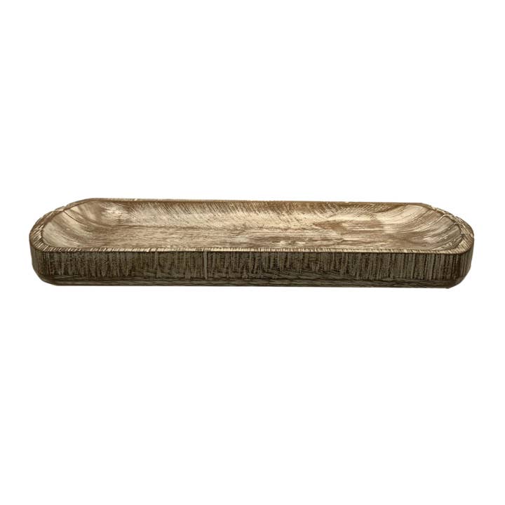 Cuenco de masa rectangular ovalado de madera de eucalipto recuperada para venta al por mayor de Wilco Home