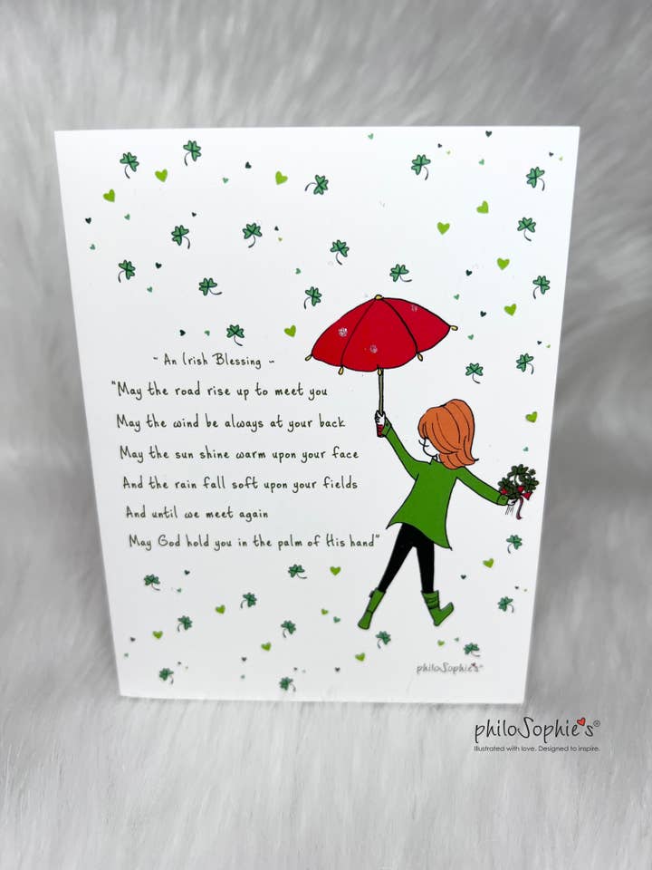 Une bénédiction irlandaise - Carte de vœux irlandaise pour la vente par philoSophie's Stationery & Gifts