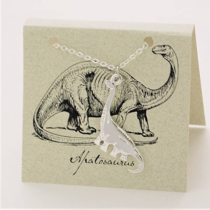 Semaki & Bird - Wholesale Pendant/Charm Necklace - Apatosaurus Dinosaur Necklace silver Natural History