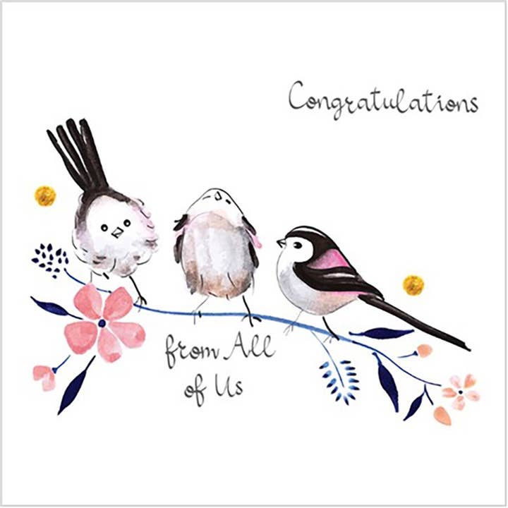 Carte de vœux Mésanges à longue queue pour la vente par Natural Partners Limited