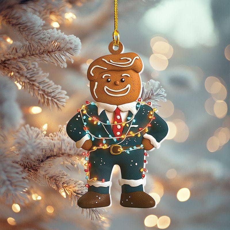 TMLECOM LTD - Wholesale Ornament - Gingerbread President Trump Ornament, Trump Christmas Gift0