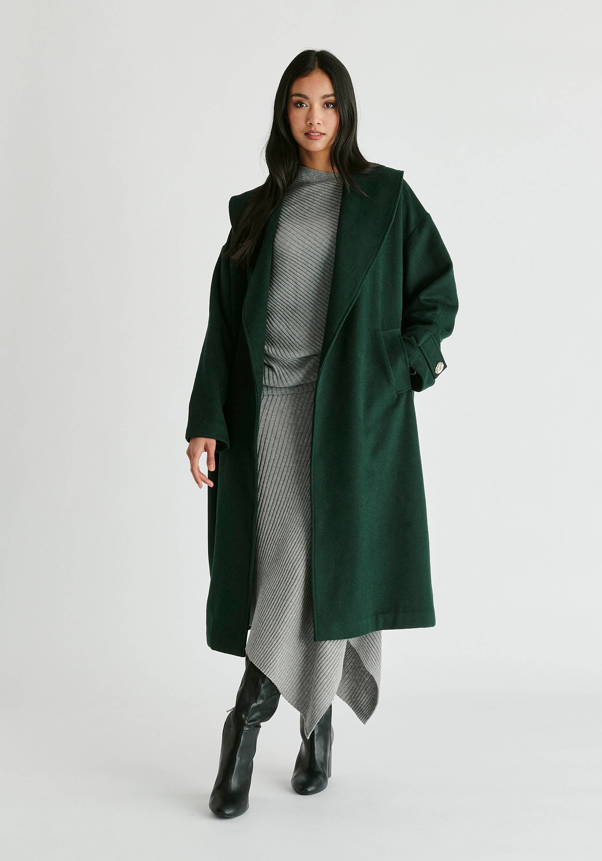 Paisie - Wholesale Coat - Women's - Shawl Collar Wool Coat with Belt10