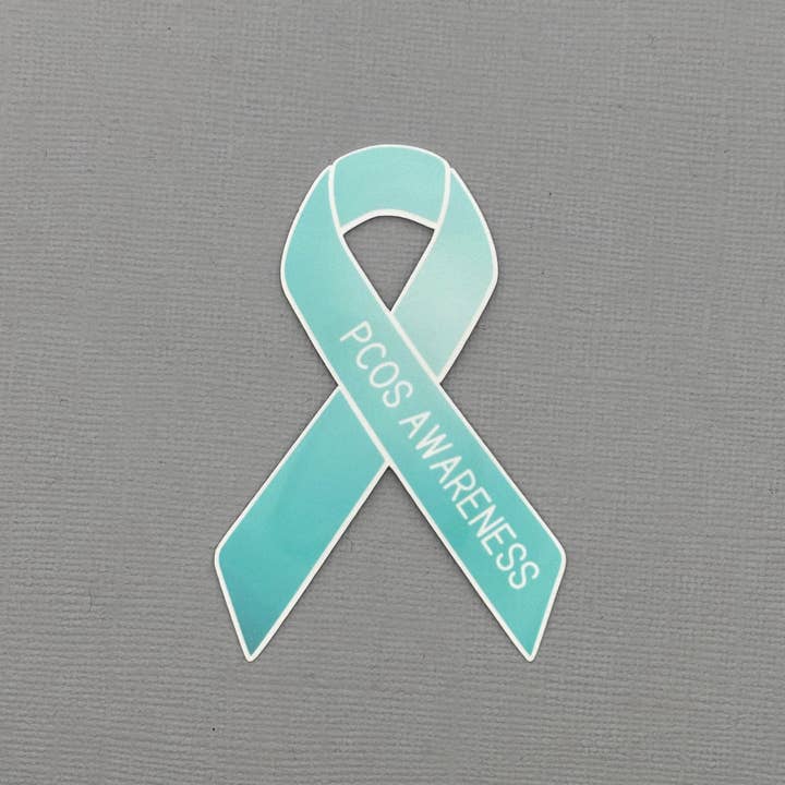 Made with Monday - Wholesale Sticker - PCOS Awareness Ribbon Sticker