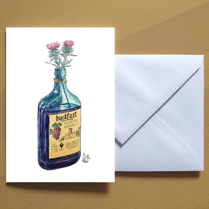Thistles in Buckfast Greeting card for wholesale by Lee McGuire Art