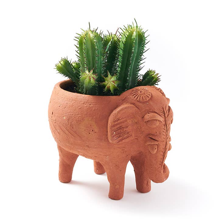 Matr Boomie Fair Trade – wholesale Kruka – Rakshana Elefant Växt Kruka - Terrakotta0