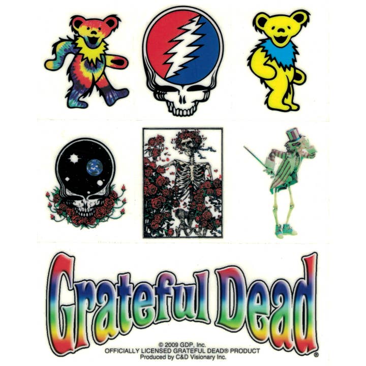 Square Deal Recordings & Supplies - Wholesale Sticker - Sticker Set - Grateful Dead - Set Of 7 - 4" x 6"