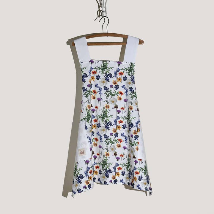 Wildflowers Apron Cross-Back for wholesale by Red Bird’s House