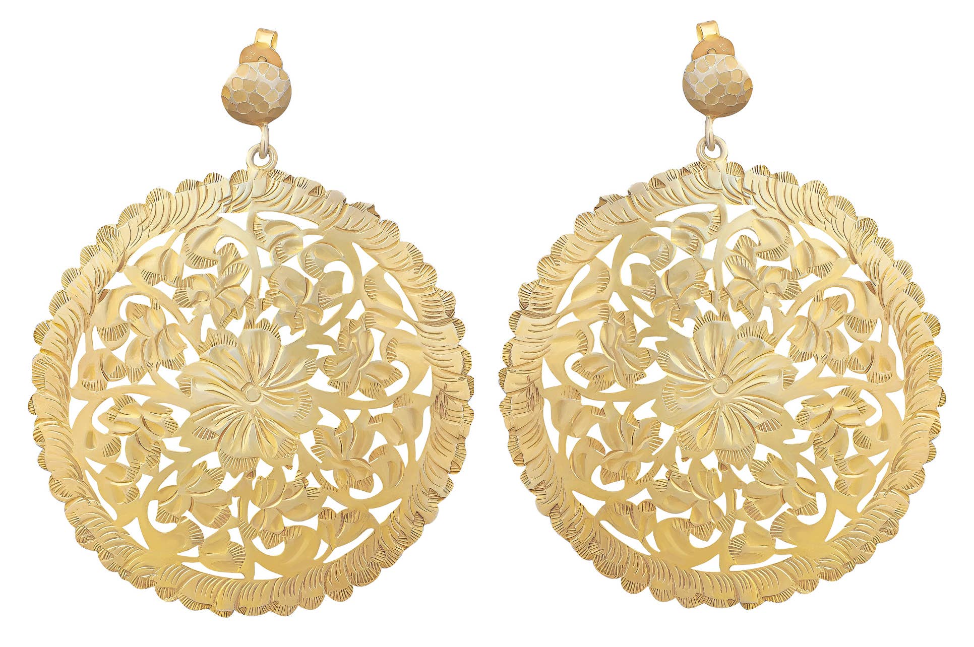 POMEGRANATE – wholesale Dangle earrings – Jaali Flower Disc Earrings