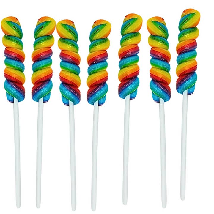 4E's Novelty - Vente Sucettes - 36 sucettes torsadées arc-en-ciel - emballées individuellement4
