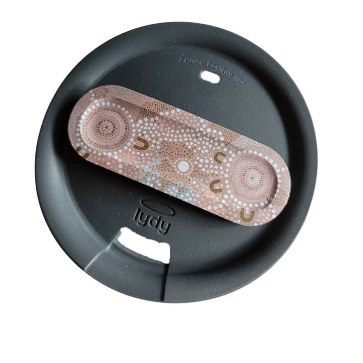 Lydy - Wholesale Band/stacked ring - Reusable Lid - Liquorice-Indigenous Art Limited Edition3