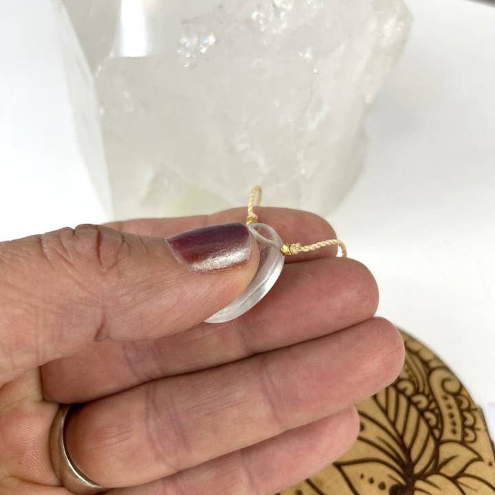 Rock Paradise - Wholesale Pendant/charm necklace - Worry Stone Necklace on Cord - Crystal Thumb Stone - Adjusta15