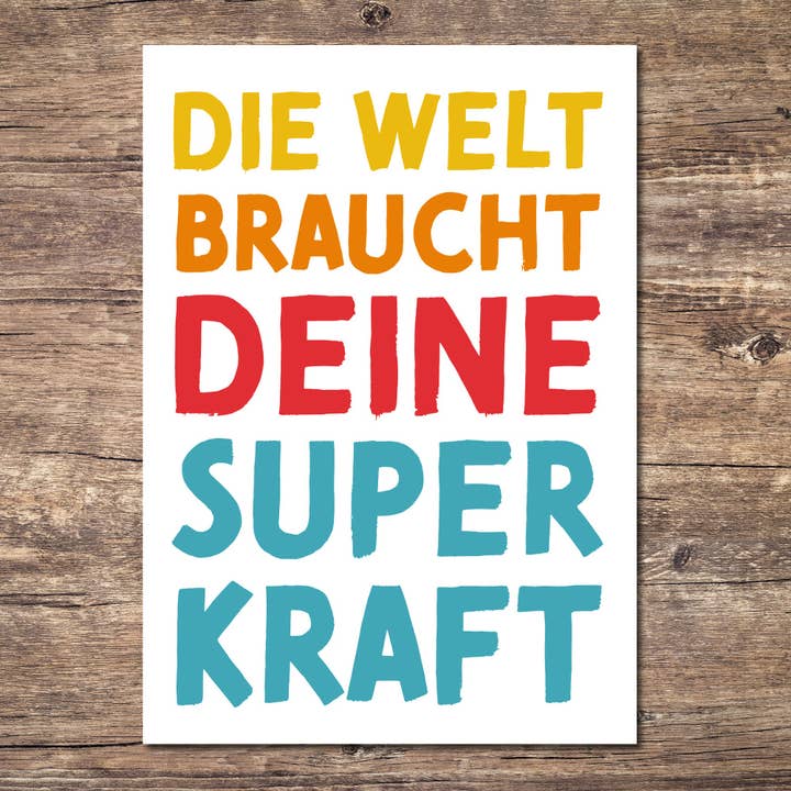 Rüsselfuchs - Wholesale Postcard - Postcard Motivator "The world needs your superpower"1