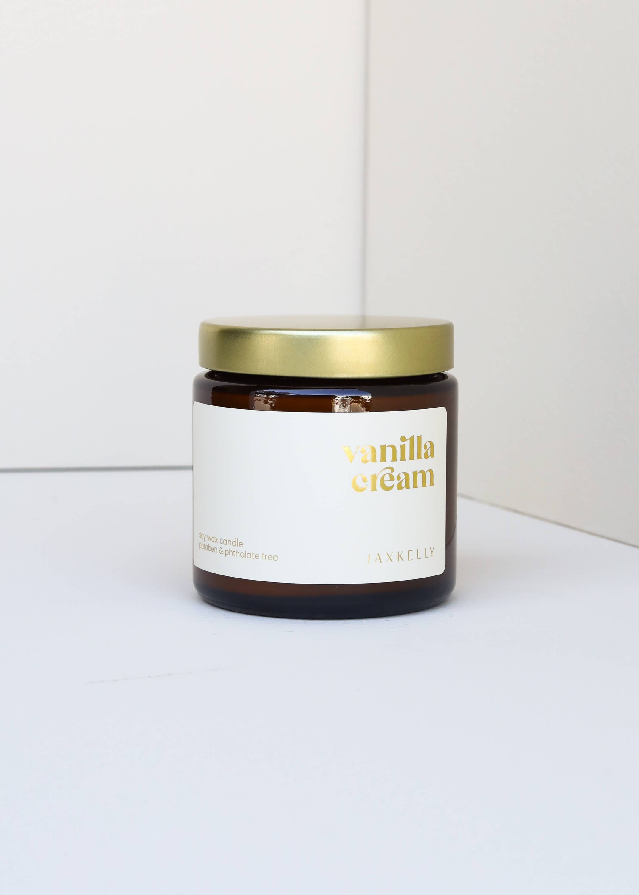 JaxKelly Candles - Wholesale Jar/Filled Candle - 4oz - Vanilla Cream Candles - Amber