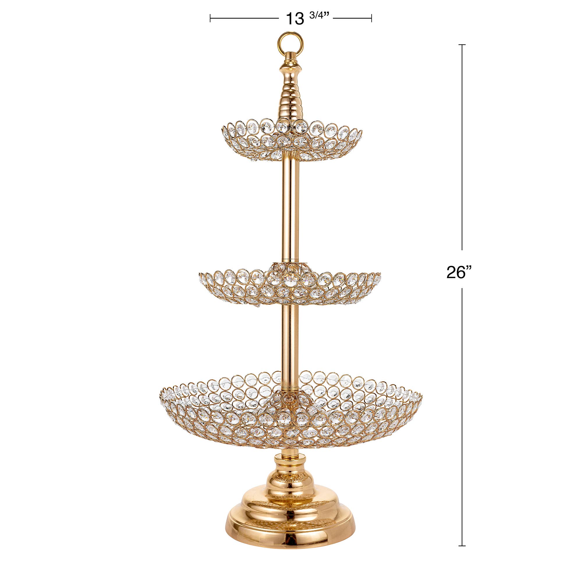 Crystal Treat Stand - 3 Tiers - Gold for wholesale on Faire1