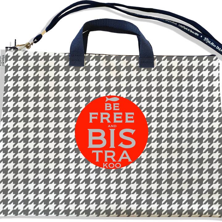 Grå Houndstooth 11 & 13 tommer bærbar taske for engroshandel hos BISTRAKOO