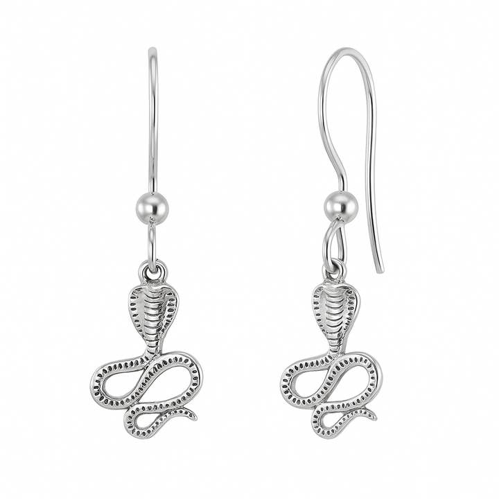Pendientes de Crochet Serpiente Egipto Plata Rodinada 925 para venta al por mayor de TALISMAN JEWELLERY (D&Fidanverdi, S.L.)