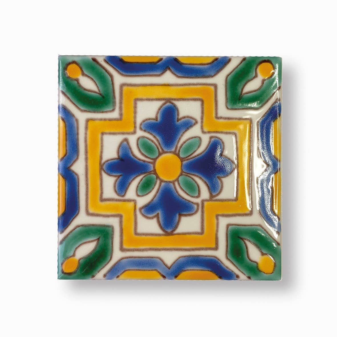 Dyari - Wholesale Wall Tile - SOUSSA | Decorative Handpainted Ceramic Tile 4"x4" (10x10cm)