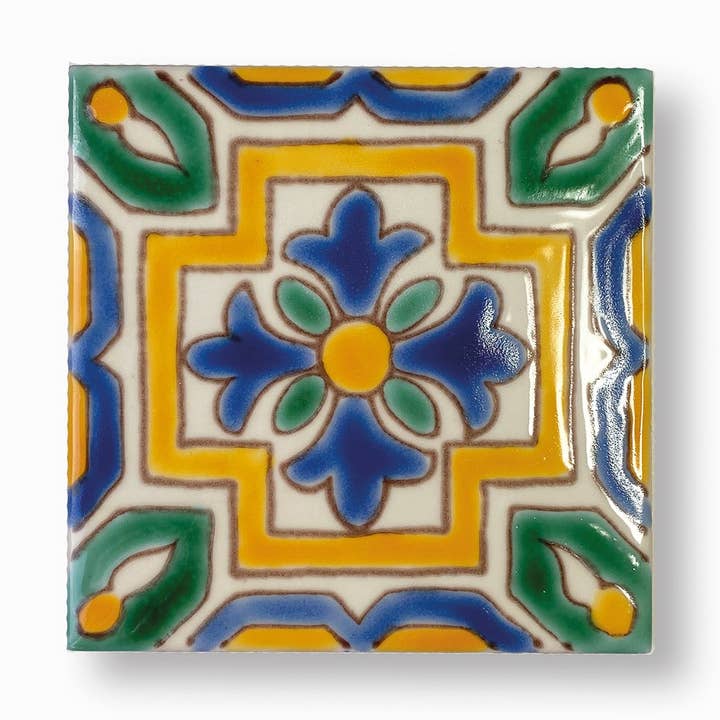 Dyari - Wholesale Wall Tile - SOUSSA | Decorative Handpainted Ceramic Tile 4"x4" (10x10cm)0