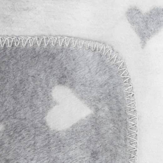 Mars & More - Brand of B Living – Manta para sofá por atacado – Manta Cinza Claro com Corações 150x200 cm1