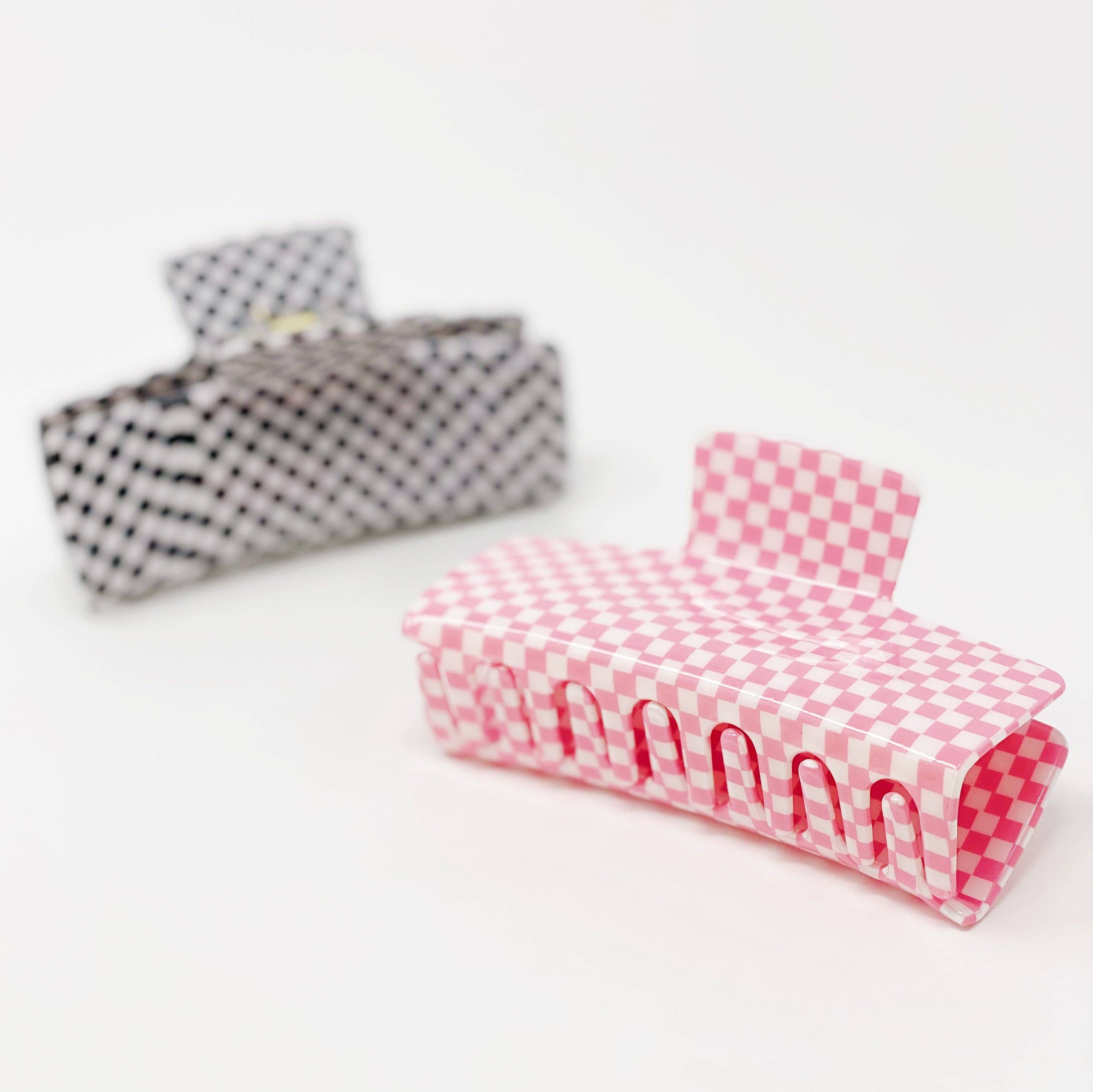 Ellison+Young - Wholesale Hair Clip - Women's - Oversized Checkered Hair Claw6