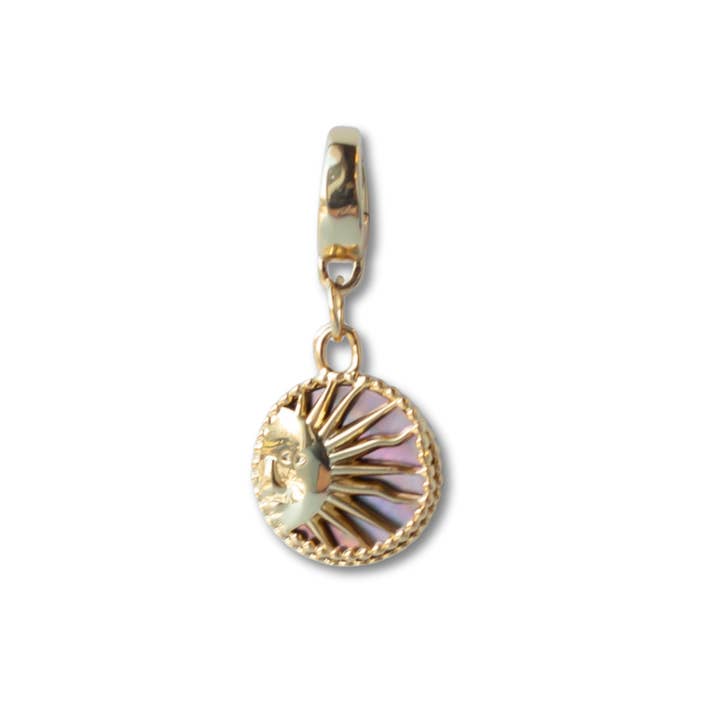Lenny & Eva - Wholesale Individual Charm/Pendant - Sun & Moon Charm, Mother of Pearl