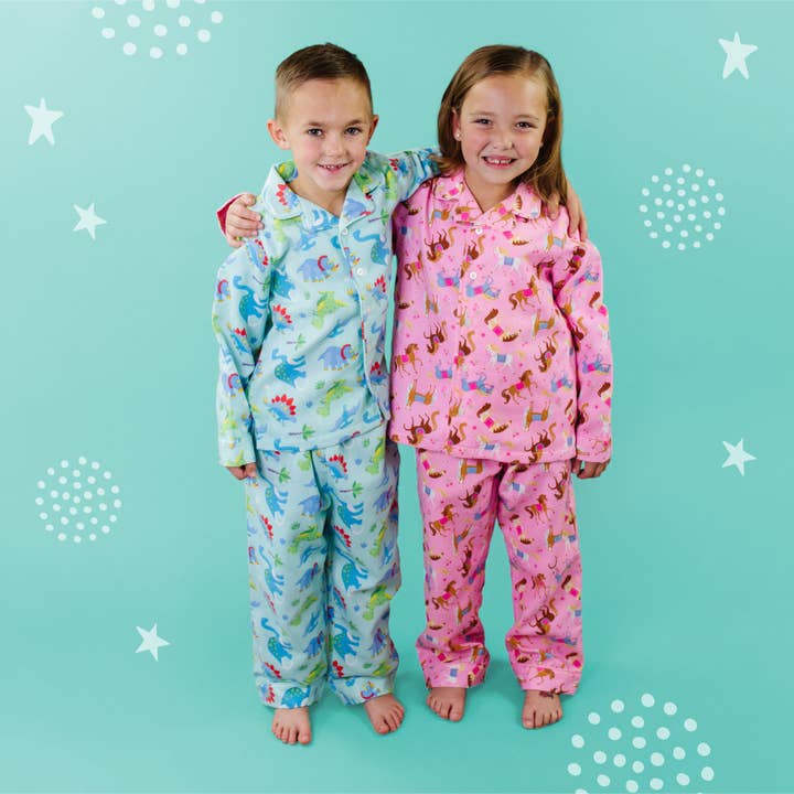 Wildkin - Vendita all'ingrosso Completo pigiama - Bambini - Pigiama in flanella con dinosauro