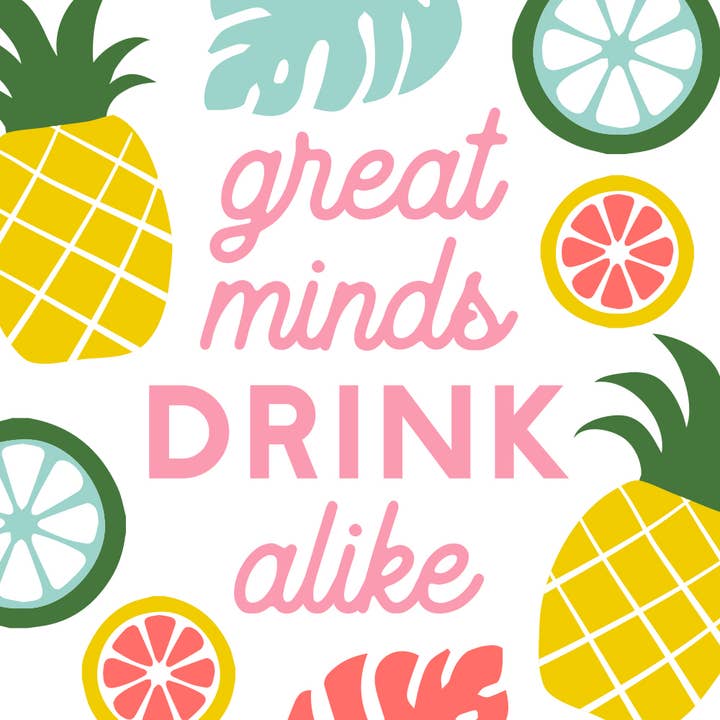Funny Cocktail Napkins | Great Minds Drink Alike - 20ct for wholesale by soiree-sisters