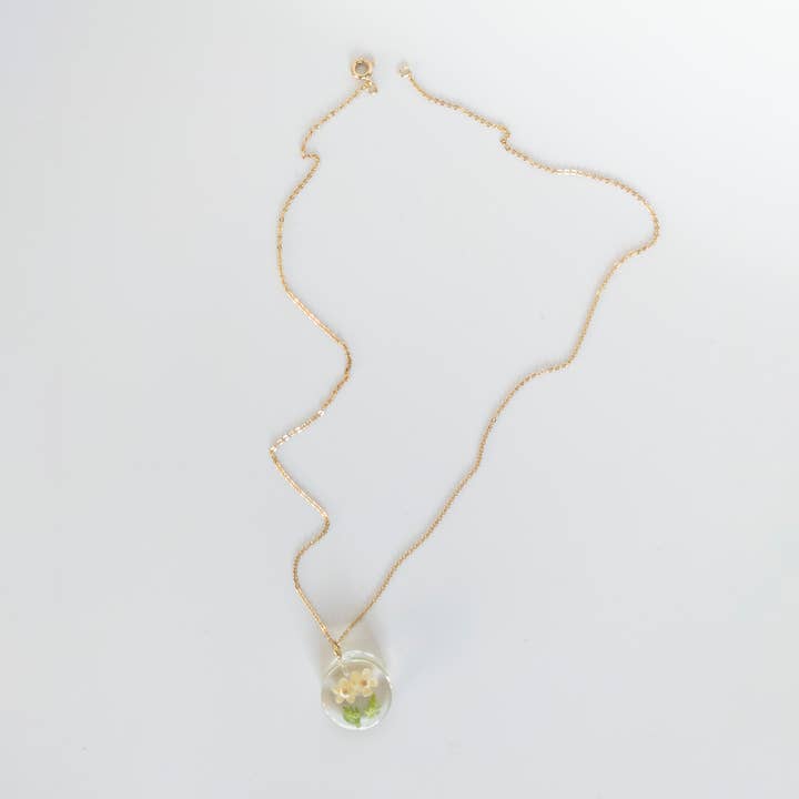 Belart Fair Trade - Wholesale Pendant/Charm Necklace - Botanical Resin Elderberry Mini Sphere Necklace